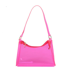 Girls' PVC Transparent Underarm Bag Small Fresh Jelly Style Shoulder Bag