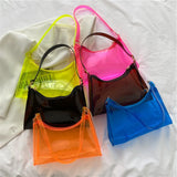 Girls' PVC Transparent Underarm Bag Small Fresh Jelly Style Shoulder Bag