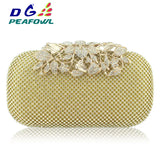 Golden All Diamond Metallic Evening Bag Wedding Clutch Bay Package