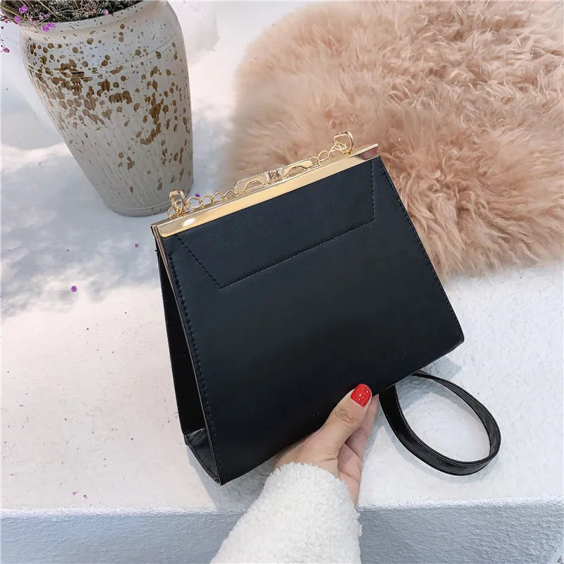 Women's PU Leather Shoulder Bag with Chain Strap