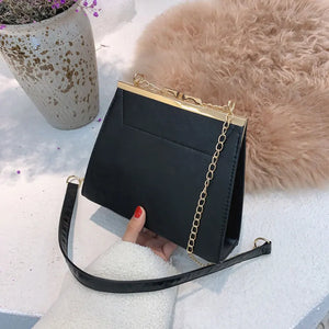 Women's PU Leather Shoulder Bag with Chain Strap