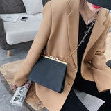 Women's PU Leather Shoulder Bag with Chain Strap