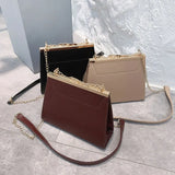 Women's PU Leather Shoulder Bag with Chain Strap
