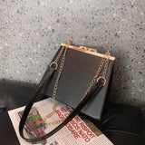 Women's PU Leather Shoulder Bag with Chain Strap