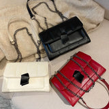 Women's Square Shoulder Bag High Pu Leather Chain Strap Crossbody Bag