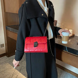 Women's Square Shoulder Bag High Pu Leather Chain Strap Crossbody Bag