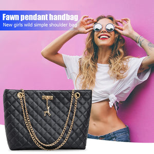 Women's PU Leather Shoulder Handbag Large Capacity Top-handle Bag