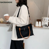 Canvas Shoulder Bag Large Capacity Double Strap Tote Bag