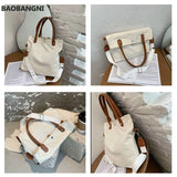 Canvas Shoulder Bag Large Capacity Double Strap Tote Bag