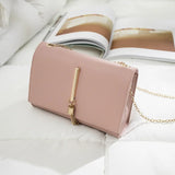 Women's Pu Leather Shoulder Messenger Bag Pink Clutch Purse