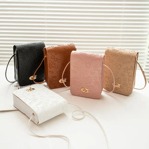 Small Square Handbag PU Shoulder Bag Women Mini Mobile Phone Bag Messenger Bag