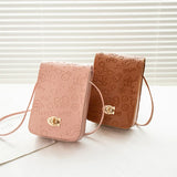 Small Square Handbag PU Shoulder Bag Women Mini Mobile Phone Bag Messenger Bag