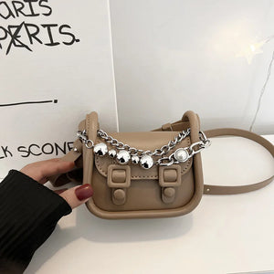 High Solid Shoulder Bag For Women Mini Casual Cross Small Square Bag
