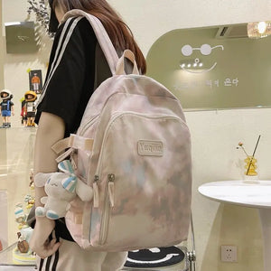 Japanese Style Tie-dye Backpack for Girls