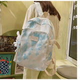 Japanese Style Tie-dye Backpack for Girls