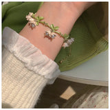 Bellflower Flower Paint Jewelry Set Girls Summer Party Accessories