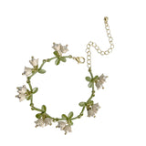Bellflower Flower Paint Jewelry Set Girls Summer Party Accessories