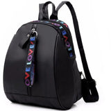 Contrast Backpack Ribbon Shoulder Bag Teenager Girls School Bag Women Backpack