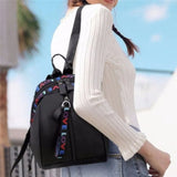 Contrast Backpack Ribbon Shoulder Bag Teenager Girls School Bag Women Backpack
