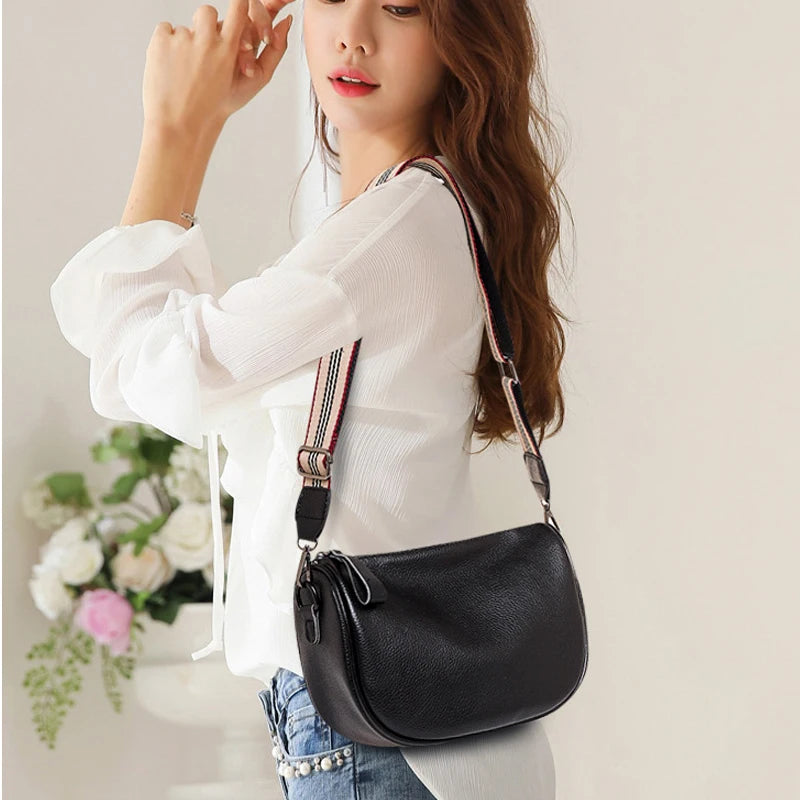 Leather Saddle Bag Vintage Shoulder Lady Crossbody