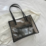 Summer Transparent PVC Shopping Bags for Women Shoulder Bags Large Capacity Tote