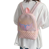 Mermaid Sequin Glitter Backpack Bling PU Leather Bag Zipper