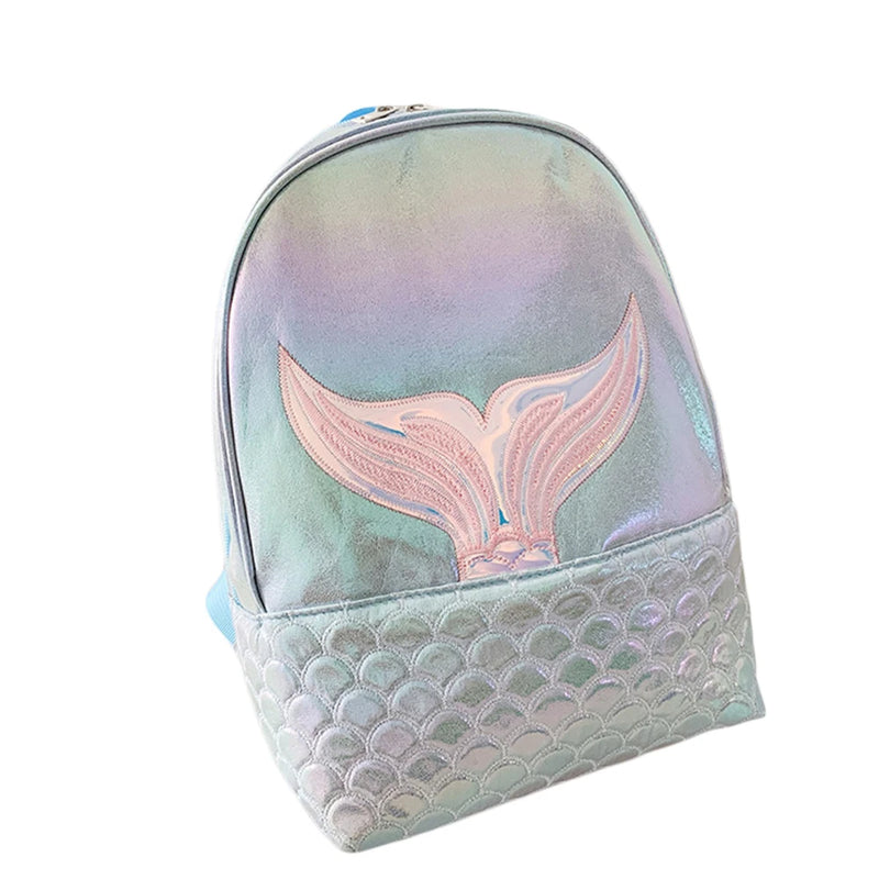 Mermaid Sequin Glitter Backpack Bling PU Leather Bag Zipper