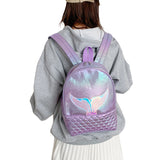 Mermaid Sequin Glitter Backpack Bling PU Leather Bag Zipper