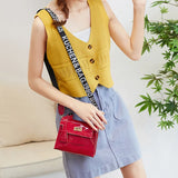 Women's Chain Messenger Bag Smooth Cosmetic Handbag