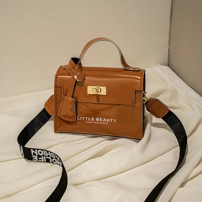 Women's Chain Messenger Bag Smooth Cosmetic Handbag