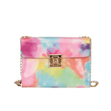 Rainbow PU Leather Messenger Bag Women Crossbody Girl Shoulder Bag