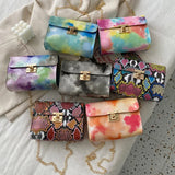 Rainbow PU Leather Messenger Bag Women Crossbody Girl Shoulder Bag