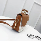 Embroidered Piano Keys PU Leather Handbag for Women