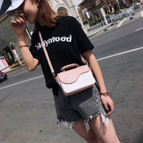 Embroidered Piano Keys PU Leather Handbag for Women