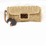 Leopard Summer Straw Bag Retro Hand-woven Clutch