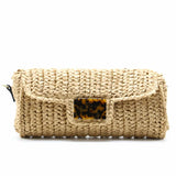 Leopard Summer Straw Bag Retro Hand-woven Clutch