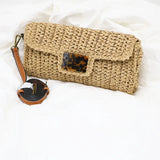 Leopard Summer Straw Bag Retro Hand-woven Clutch