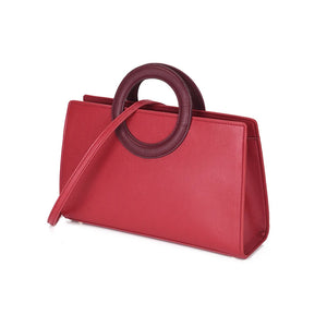 Red Circular Handle Ladies Tote Bag Party Shoulder Handbag