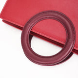 Red Circular Handle Ladies Tote Bag Party Shoulder Handbag