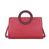 Red Circular Handle Ladies Tote Bag Party Shoulder Handbag