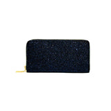 Glitter Clutch Bag Large Capacity Zipper Purse PU Leather Hand Wallet