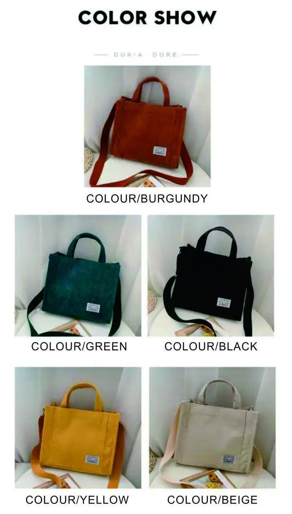 Corduroy Lady One Shoulder Bag Casual Style
