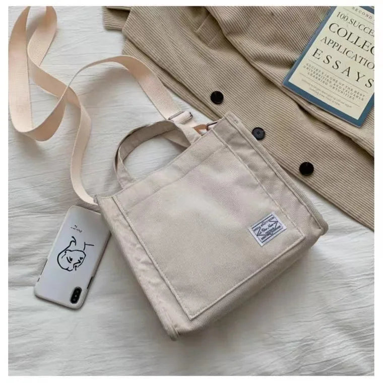 Corduroy Lady One Shoulder Bag Casual Style