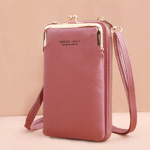 Lady's Mobile Phone Bag Solid Crossbody Small Purse Handbag Clutch