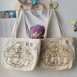 Canvas Harajuku Handbags Y2K Girl College Casual Shoulder Bags