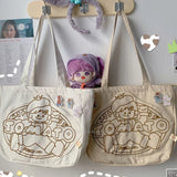 Canvas Harajuku Handbags Y2K Girl College Casual Shoulder Bags