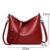 Large Capacity Cowhide Women Handbag Shoulder Bag Leather Totes Messenger Bag