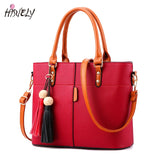 Large Capacity Tassel Tote Bag Soft Leather Handbag Crossbody Messenger Bag