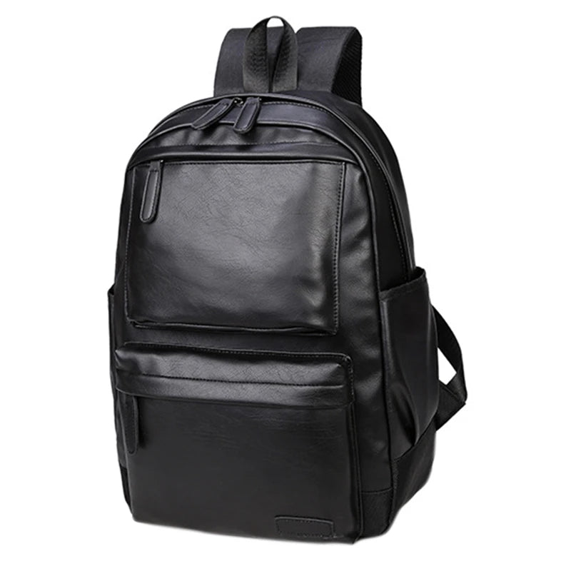 Waterproof Leather Backpack for Men -  Large Capacity Laptop Storage