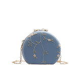 Leather Shoulder Bags Female Round Evening Bags Ladies Wedding Clutches
